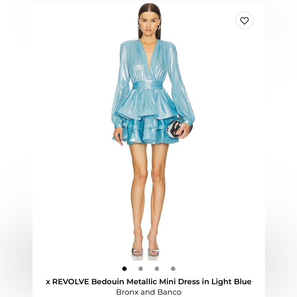 Bronx and Banco Bedouin Metallic Blue Mini Dress - Picture 3 of 6